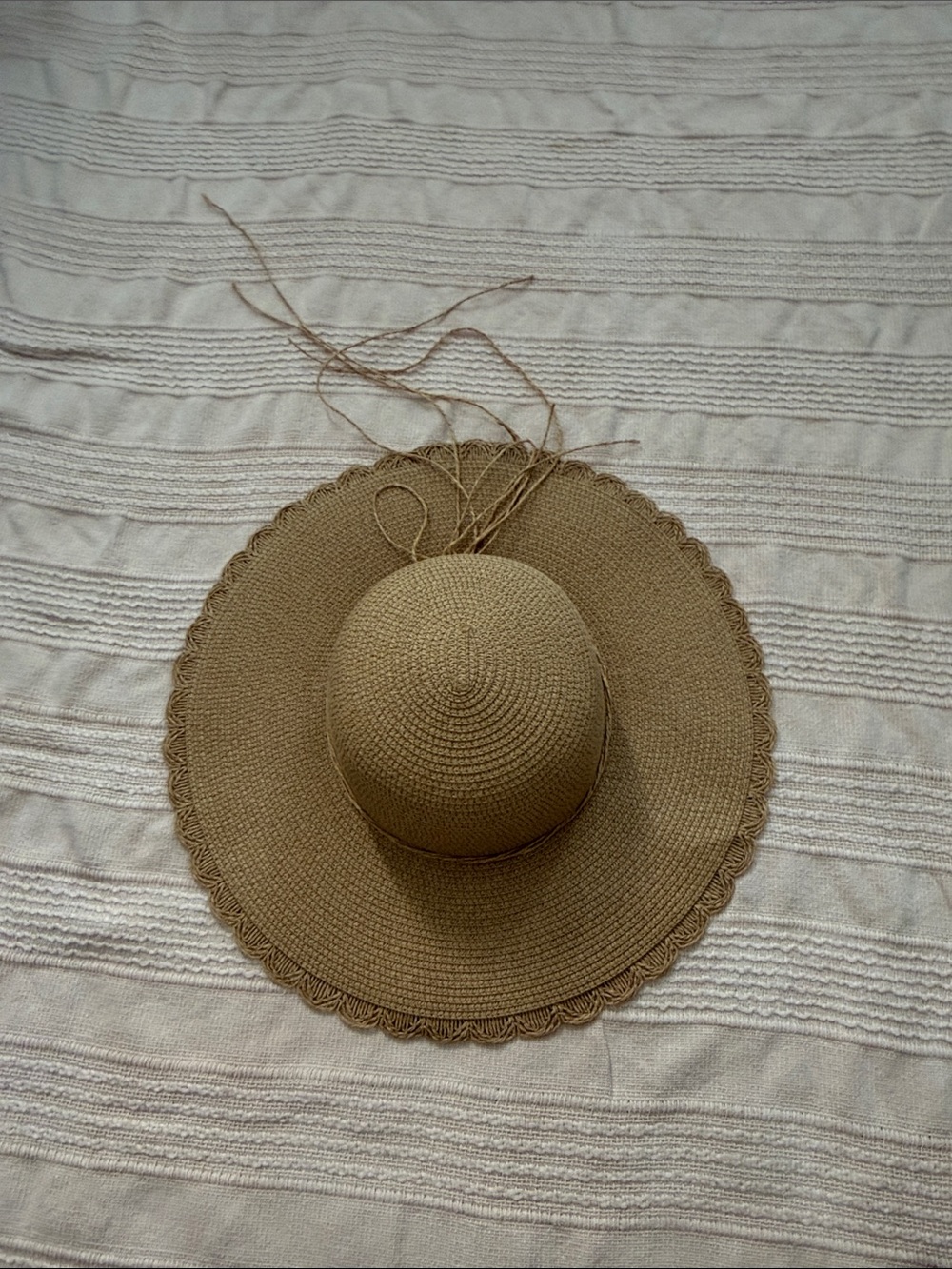 Jessica Simpson Tan Wide-Brim Straw Sun Hat